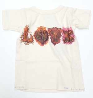 画像1: 70%off　GTH シルクネップテンジク LOVE TEE 　1；シロ　　　サイズ；100 (1)