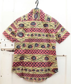 画像4: ケイキイ 目アフリカ柄半袖ボタンダウンシャツ 36;マルチ  (4)