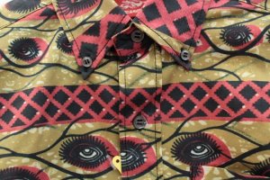 画像2: ケイキイ 目アフリカ柄半袖ボタンダウンシャツ 36;マルチ  (2)