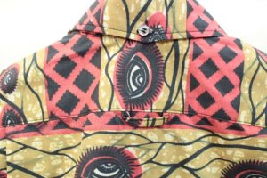 画像3: ケイキイ 目アフリカ柄半袖ボタンダウンシャツ 36;マルチ  (3)