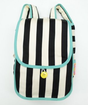 画像1: ☆ZOZIO（ゾジヲ）Picknick back bag   black stripe (1)