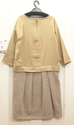 画像3: ★SALE C'est Bien Fait ヌバックウール切り替えワンピース 40;BEIGE (3)
