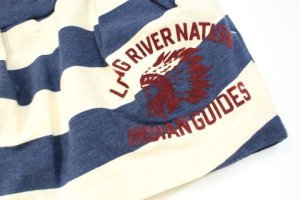 画像2: ★sale  DENIM DUNGAREE ストレッチボーダーウラケ SK     4;紺 (2)