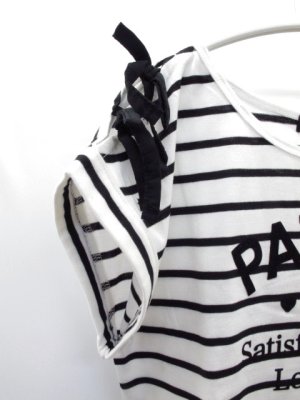 画像2: SALE  LOVEtoxic ラブトキシック  T&チュールスカート SET 91;ボーダー (2)