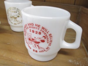 画像2: ☆DD*mickey Fire-King ファイヤーキング MIKL GLASS マグカップ (2)