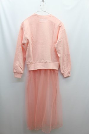 画像4: SALE 　by LOVEIT　チュール付きトレーナー　11；ピンク (4)