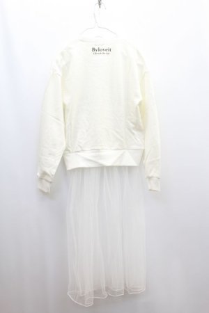 画像4: SALE  by LOVEIT チュール付きトレーナー  05;アイボリー (4)