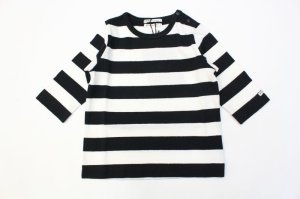 画像1: ★SALE 　FITH　　18/－ボーダー　スタンダード7ブソデ　Tシャツ　2；黒　 (1)