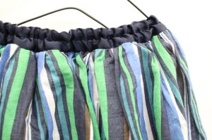 画像2: ★SALE 　FITH　　シフォンストライプ　ギャザー　SK　　4；紺　 (2)