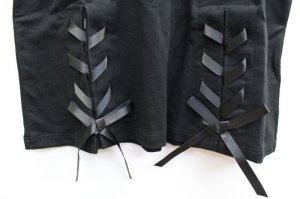 画像2: SALE  by LOVEiT  【リンちゃんコラボ】　裾レースアップTシャツ　　80；クロ (2)