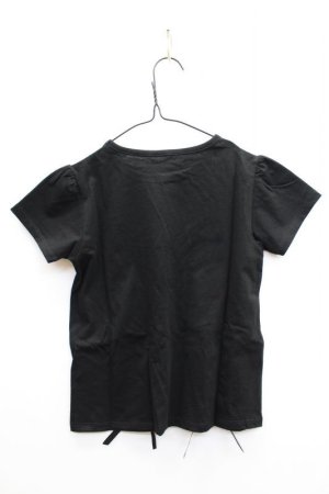 画像4: SALE  by LOVEiT  【リンちゃんコラボ】　裾レースアップTシャツ　　80；クロ (4)