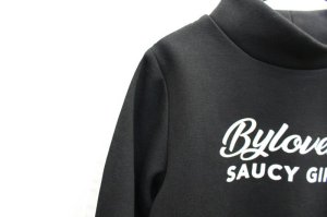 画像2: SALE by LOVEiT  　T/CRW　フェースハイネックロンT　　　80；ブラック (2)