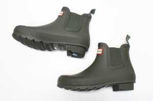 画像2: SALE　HUNTER  オリジナル チェルシー ブーツ レインブーツ　　DARK　OLIVE　  長靴  (2)