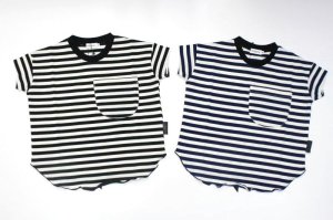 画像1: 40%off　フランキーグロウ　　　ROUND CUT HEM BORDER POCKET TEE　　　 (1)