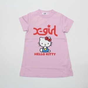 画像1: 40%off　X-girl Stages 　　キティコラボTシャツワンピース　　　ピンク (1)