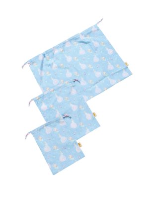 画像2: fafa  CAMILLA | 3点巾着セット - ブルーシンデレラ柄 (2)