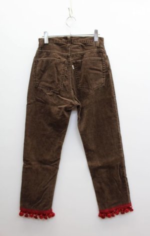 画像4: ★SALE 　GTH　コーデュロイ　ボンボン　5P　PN（くるぶし丈） 　7；茶　　サイズ；01 (4)