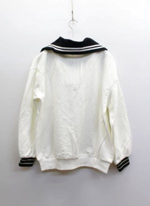 画像4: SALE　 　　by LOVEiT 　セーラー衿ハーフZIPトレーナー　　03；オフホワイト (4)