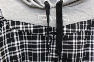 画像2: SALE LOVEtoxic ラブトキシック フードレイヤードシャツOP  80;クロ (2)