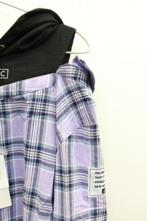画像2: SALE  LOVEtoxic ラブトキシック　フードレイヤードシャツOP 　61；ラベンダー (2)