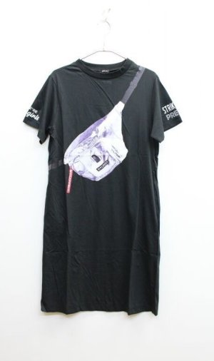 画像1: SALE　2020春夏　by LOVEiT 　バッグプリントTシャツワンピース　　80；クロ (1)