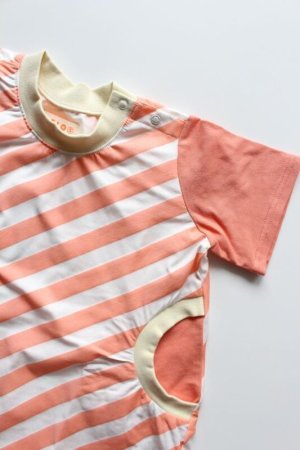 画像2: 40%off 2020SS ZOZIO(ゾジヲ) Stripe one-piece     カラー;peach border (2)