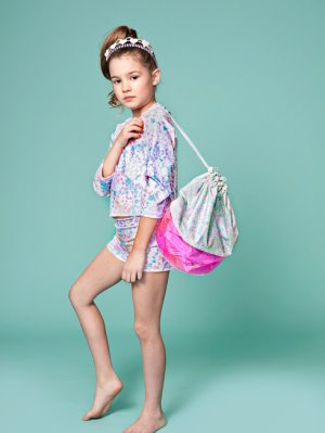 画像3: ☆fafa  MELODY | プールバッグ - ミントフラワー (3)