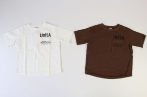 画像1: ☆DENIM DUNGAREE  UnitA　　テンジク　ポケット　ユッタリ　TEE　　1；白　サイズ；140 (1)