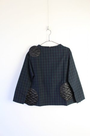 画像1: 50％off 　フランキーグロウ　UNEVEN BEAR QUILTING DOT CHECK TOPS　カラー；GREEN CK-BK (1)