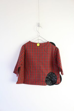 画像3: 50%off  フランキーグロウ UNEVEN BEAR QUILTING DOT CHECK TOPS カラー;RED CK-BK (3)