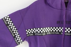 画像2: 50%off 2020秋冬　by LOVEiT 　チェクラインパーカー　　60；パープル (2)