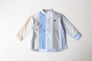 画像1: 40%off 2021春夏FITH　スタンドカラー　BIG　L/Sシャツ　　14；ブルー　 (1)