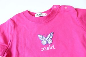 画像2: 40%off X-girl kids 　　バタフライモチーフハンソデTシャツ　　18；D・ピンク (2)