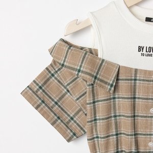 画像2: 30%off by LOVEiT  　レイヤード風ワンピース　22；ベージュ (2)