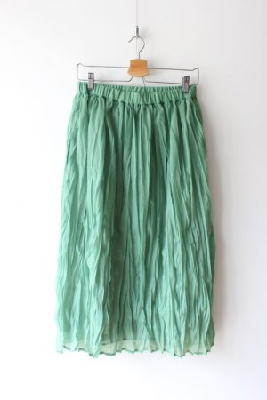 画像1: 30%off   Lilou&Lily 　ORGANIC WRINKLE  WRINKLE SKIRT　　B.GREEN (1)
