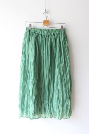 画像1: 2021Lilou&Lily 　ORGANIC WRINKLE  WRINKLE SKIRT　　B.GREEN (1)