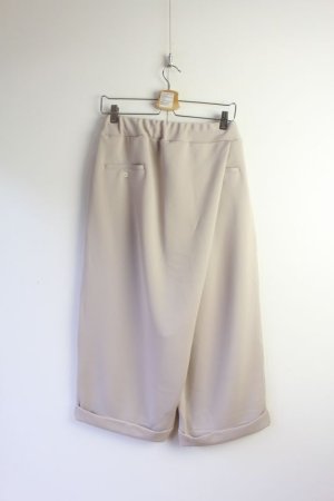 画像3: 30%off LILOU＋LILY　ソフトストレッチダブルニット ドロストワイドパンツ  　カラー；ベージュ (3)