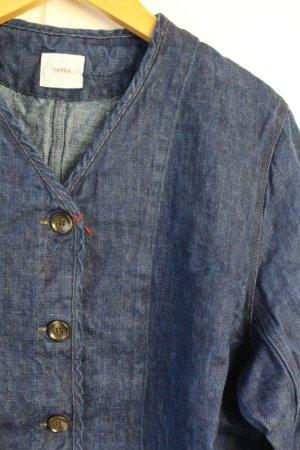 画像2: 40%off YARRA 　　LINEN100シングルデニムジャケット　54；インディゴ (2)
