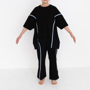 画像3: 30%off UJU(ウジュ)/Geewhiz(ジーウィズ)　PIPING/Tシャツ　ブラック・グリーン (3)