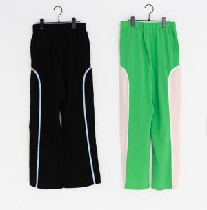画像1: 30%off UJU(ウジュ)/Geewhiz(ジーウィズ)　PIPING/パンツ　ブラック・グリーン (1)