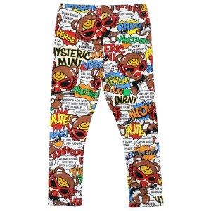 画像1: 30%off Hystericmini　　TEDDY ROCKS総柄7分丈レギンス　14；ブラック (1)