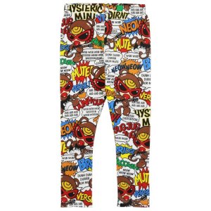 画像2: 30%off Hystericmini　　TEDDY ROCKS総柄7分丈レギンス　14；ブラック (2)