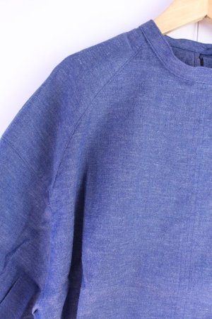 画像2: 40%off  doux blue　doux bleu　5ozシャンブレーブラウス　　50；ブルー (2)