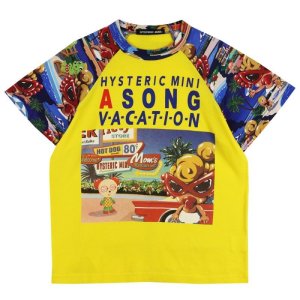 画像1: 40%off  HYSTERIC MINI　　A SONG VACATION 半袖ラグランTシャツ　　60；イエロー (1)