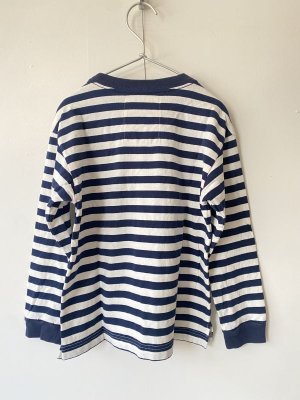 画像3: 50%off 2022秋冬GTH  	  ビンテーシボーダーテンジク　スクウエア TEE　4；紺　　サイズ；120 (3)