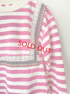 画像2: 50%off 2022秋冬GTH  	  ビンテーシボーダーテンジク　スクウエア TEE　6；ピンク　　サイズ；110 (2)