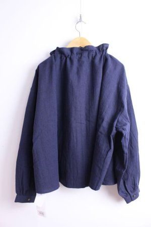 画像4: 40%off YARRA 　　綿麻ネップブラウス　55；ネイビー (4)