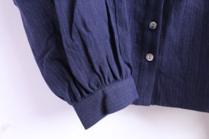 画像3: 40%off YARRA 　　綿麻ネップブラウス　55；ネイビー (3)