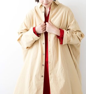 画像2: 30%off  Veritecoeur　クレープコットンシャツ BEIGE (2)