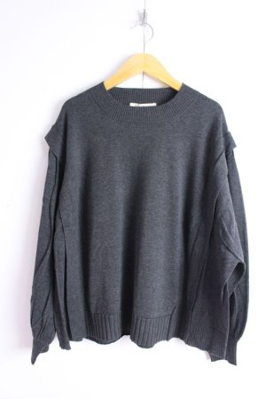 画像1: 30％off  TUMUGU　ランダムリブニット　プルオーバー　　87；SLATEGRAY (1)